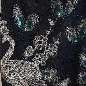 Peacock Fringe Flapper Dress